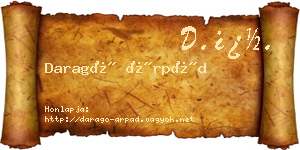 Daragó Árpád névjegykártya