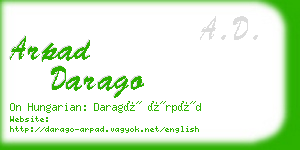 arpad darago business card
